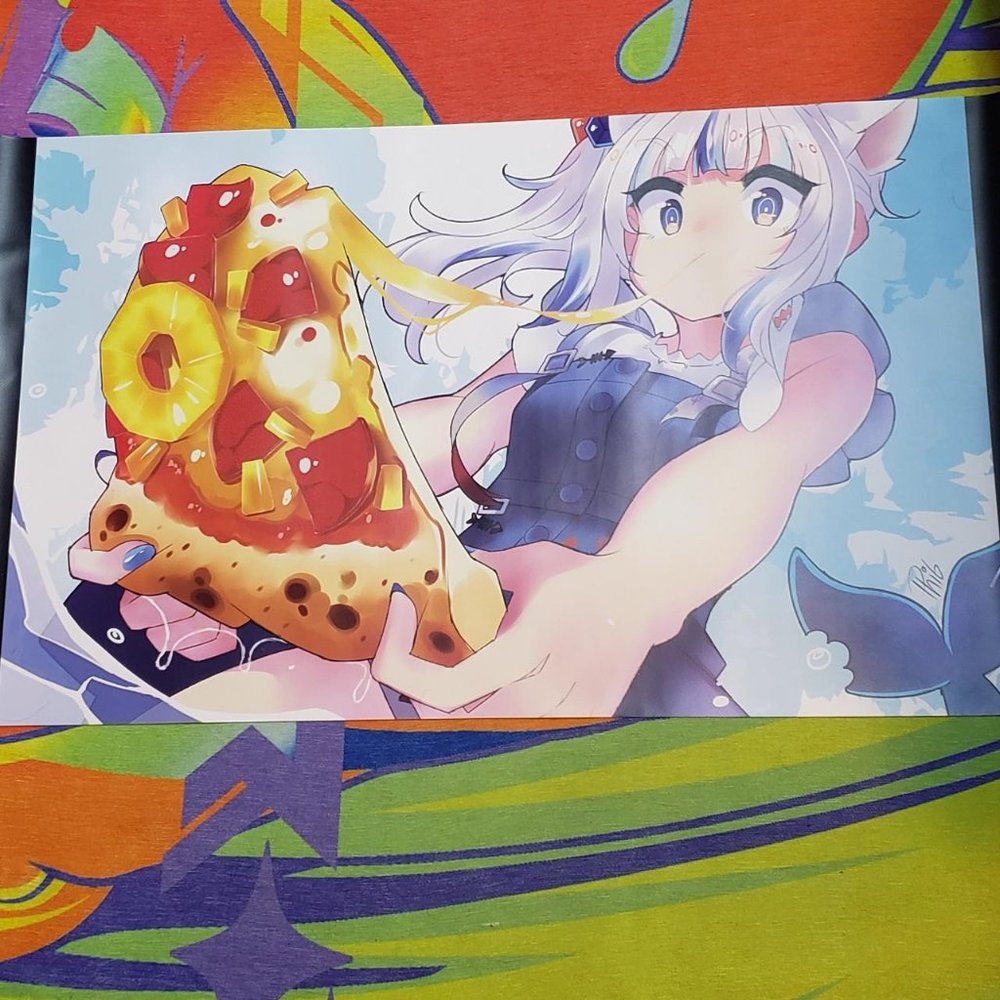 Hololive Gawr Gura Anime  Kawaii Wall Scroll Poster Print